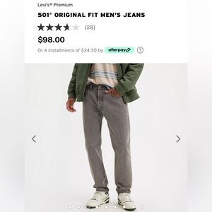 501 Original Fit Grey Jeans